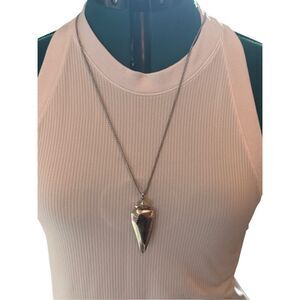 Kendra Scott Silver Metal with Crystal Arrow Necklace